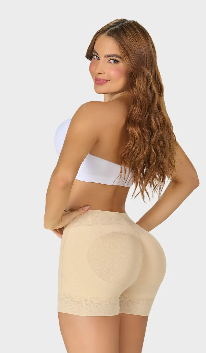 Short moldeador colombiano extracorto con silicón en cintura y pierna. Define y realza glúteos de forma natural. Ordena hoy con envío a todo México.