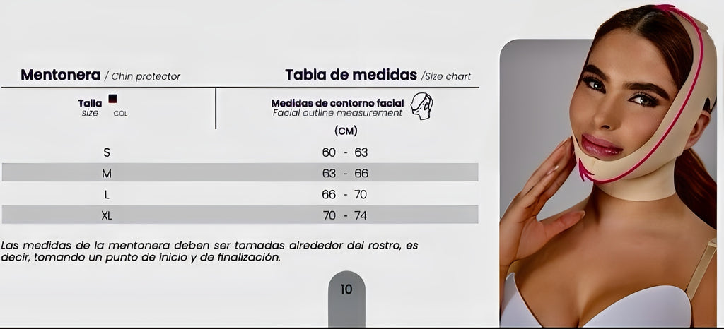 Tabla de medidas para nuestras mentoneras colombianas